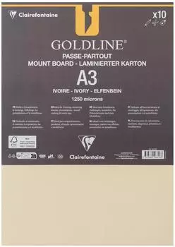 Clairefontaine Goldline Passepartout A3, 1,25mm, elfenbein, 10 St&uuml;ck (96816C)