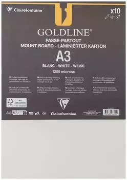 Clairefontaine Goldline Passepartout A3, wei&szlig;, 1,25mm, 10er-Pack (96814C)