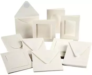 Creativ Company Passepartout-Karten naturwei&szlig;, 10,5x15 + 12,5x12,5cm, 50er-Set