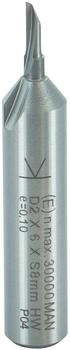ENT Nutfräser VHW, D 2 mm, NL 6 mm, Z1, GL 43 mm, S 8 mm (10350)