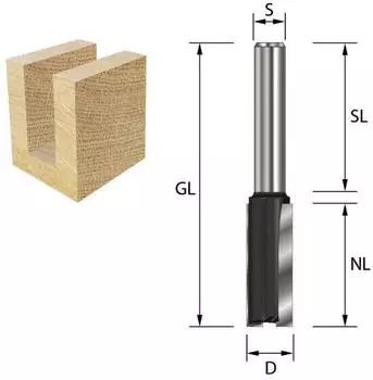 ENT Nutfräser HW Schaft 8mm Durchmesser 14mm NL 30mm (10387)