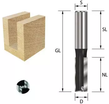 ENT Nutfräser HW mit Grundschneide Ø 14mm, Schaft 12mm, NL 35mm (11131)