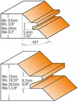 955.503.11 Coupe-joints 45 Gr. Hw Z2 S=12 D=70x30x70 Dx
