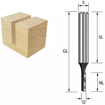 ENT Nutfräser HW einschneidig Ø6mm, NL19mm, S8mm (10050)