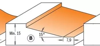 CMT Orange Tools Fr&auml;ser f&uuml;r Schrankt&uuml;ren horizontal mit Kugellager HM S=12 D=82.5x15 (990.502.11)