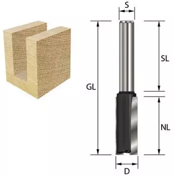 ENT Nutfräser HW Schaft 6mm, Ø 6mm, NL 19mm (10211)