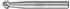 Pferd HM-Frässtift STEEL Kugel KUD Ø6x5mm Schaft-Ø6mm (21112587)