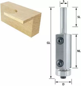 ENT Wendeplatten-B&uuml;ndigfr&auml;ser HW mit Kugellager S8x30 Z2 D19x40mm (20298)