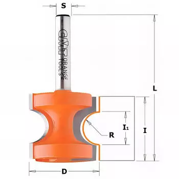 CMT Orange Tools Halbstab-Fr&auml;ser HM D=22.2mm S=8mm R=3.2mm (954.002.11)