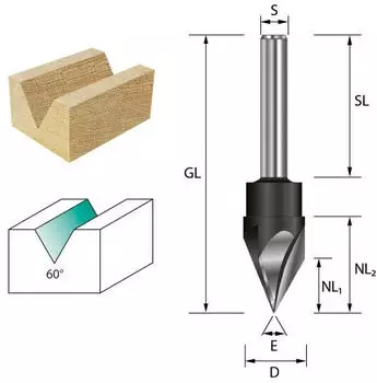 ENT Schriftenfr&auml;ser HW Z3 60&deg; D15,1x13,1mm S8x32 (12150)