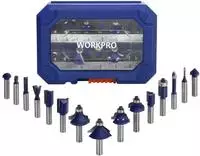 WORKPRO 15tlg. Fr&auml;ser Set mit Sch&auml;ften 8mm in Aufbewahrungskoffer