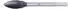 Pferd Hartmetall-Frässtift Flamme B Ø6x13mm, Schaft-Ø 3mm, Z5 HICOAT (21203654)