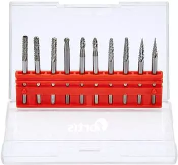 Fortis Kleinfr&auml;sstift-Satz Hartmetall 3mm, 10-teilig