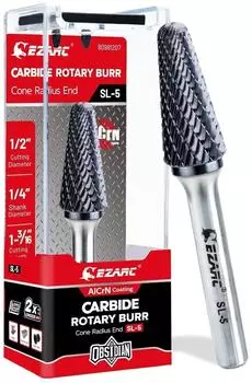LuxusKollektion SL-5 Hartmetall-Rotationsfr&auml;ser Doppelschnitt 1/4" Schaft AlCrN-Beschichtung (SL-5)