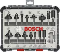 Bosch Accessories 2607017473, Fr&auml;ser-Set, 1/4 Zoll-Schaft, 15-teilig Bosch