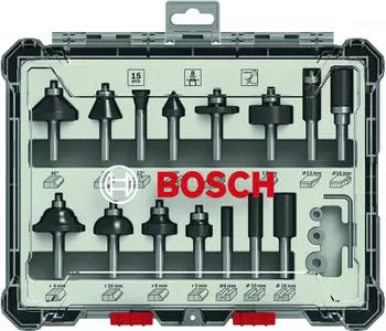 Bosch Fräser-Set 15-teilig 8mm Schaft