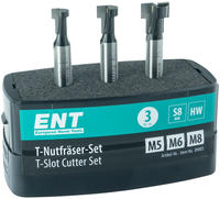 ENT Fr&auml;ser T-Nutfr&auml;ser, 09003, 8 mm, 3-teiliges Set, mit Kunststoffkassette, f&uuml;r