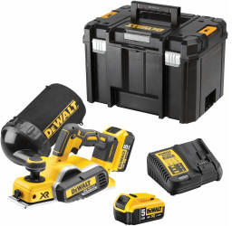 Dewalt Elektrohobel DeWalt DCP 580 P2 Akku Hobel 18V 82mm + 2x Akku 5,0Ah + Ladegerät + TSTAK