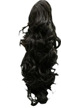 VK Event Fashion Wig Me Up Haarteil mittellang SCHWARZ gelockt (C128-2)