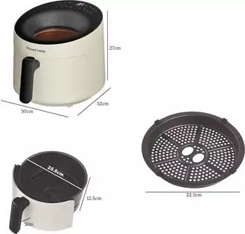 Russell Hobbs Heißluftfritteuse 5L SatisFry Panoramic 27421-56 Creme – Vielseitige Zubereitungsmöglichkeiten für kreative Kochideen