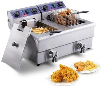 VEVOR Commercial double tank deep fryer stainless steel 12 L
