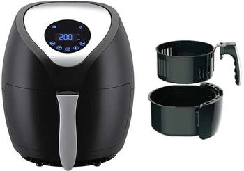 Lentz Hei&szlig;luftfritteuse Digital 3,6 Liter 1400 W Schwarz LED-Touch-Display