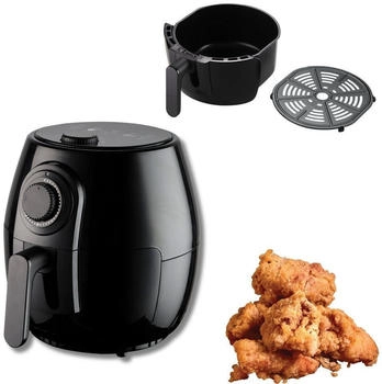 Starlyf Hei&szlig;luftfritteuse 3,8 Liter, Timer, sp&uuml;lmaschinenfest Oil Free Fryer, schwarz schwarz