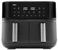 Braun Hei&szlig;luftfritteuse "TwinCook TD 3030I BK, 2 Gark&ouml;rbe (8L), sp&uuml;lmaschinenfest,