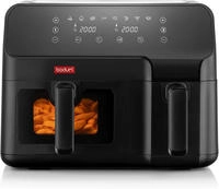 &Ouml;lfreie Fritteuse - Bodum - Doppelkammer 3,2l Und 5,1l - 2700 W - Schwarz