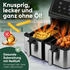 ProfiCook Heißluftfritteuse 9L, Zeitgleich-fertig-System, 2 Kammern, Antihaft