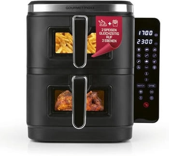 GOURMETmaxx FryUp Doppelkammer Hei&szlig;luftfritteuse XXL