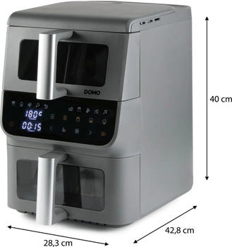 DOMO Airfryer DO550FR 10 L dual tank – Zehn Programme für unterschiedliche Zubereitungsarten