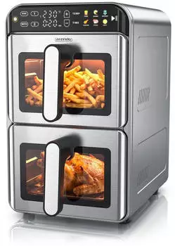 Arendo Heißluftfritteuse XXL Doppelkammer 11L 2200W