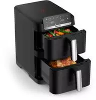 Tefal Hei&szlig;luftfritteuse "Easy Fry Crispy Stack, Doppelkammer, platzsparend und
