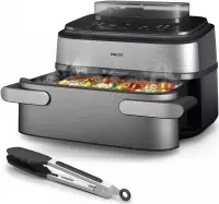 Philips Hei&szlig;luftfritteuse "NA565/02 Steam Airfryer 5000 Series Megabasket, 9,5L