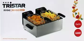Tristar Fritteuse Edelstahl 2x3l 3600W silber (FR9342)