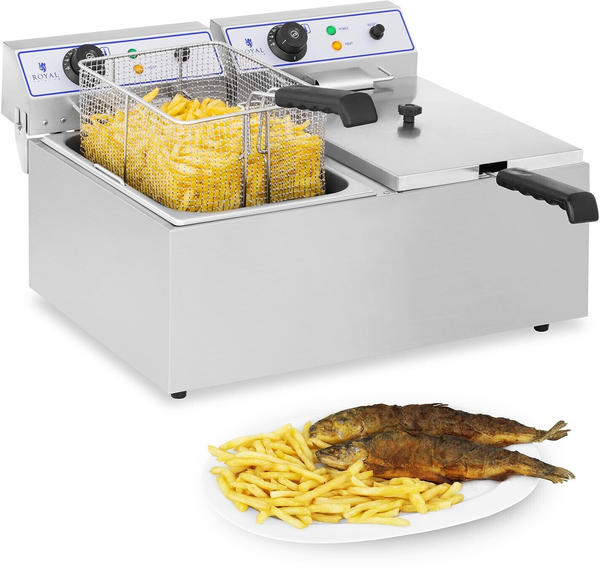 Royal Catering Elektro-Fritteuse - 2 x 17 Liter - geeignet für Fisch