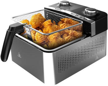 TurboTronic Heißluftfritteuse mit innovativem Airflow-Blow-System, 1200 W