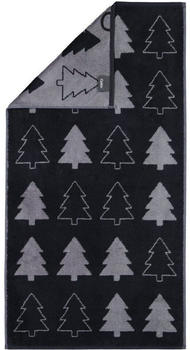 Cawö Christmas Edition Tannenbäume Handtuch - schwarz - 50x100 cm