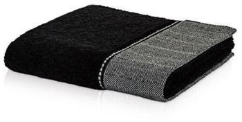 Möve Brooklyn Fischgrat Waschhandschuh - black - 20x15 cm