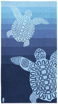 Seahorse Turtle Strandtuch - blau - 100x180 cm