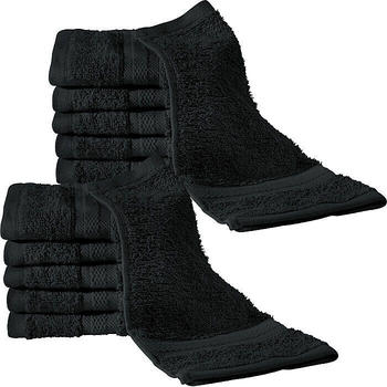 REDBEST Walk-Frottier Seiftuch Chicago im 12er-Pack schwarz 30x30 cm