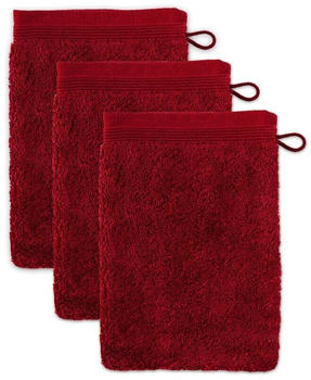 Möve Waschhandschuh Superwuschel 3er-Pack Dunkelrot 15x20 cm