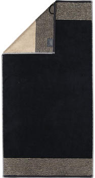 Cawö Two-Tone Handtuch - schwarz - 50x100 cm