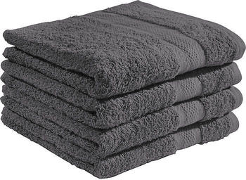 REDBEST Walk-Frottier Duschtuch Chicago im 4er-Pack grau 70x140 cm