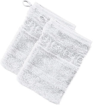 Caw&ouml; Walk-Frottier Waschhandschuh 1001 Noblesse im 2er-Pack weiss 16x22 cm