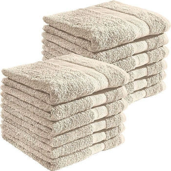 REDBEST Walk-Frottier Handtuch Chicago im 12er-Pack braun-beige 50x100 cm