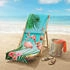 Good Morning Polyvelours Strandtuch Flamingo bunt/blau/rose/gruen 100x180 cm