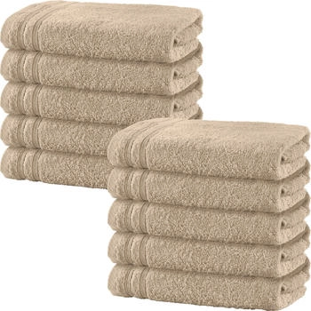 Erwin Müller Walk-Frottier Handtuch Heidelberg im 10er-Pack braun-beige 50x100 cm