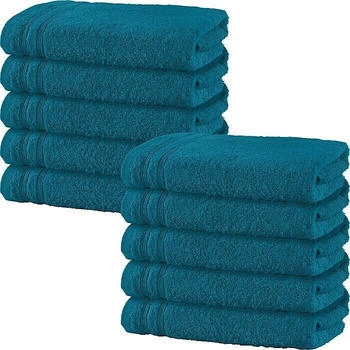 Erwin Müller Walk-Frottier Handtuch Heidelberg im 10er-Pack gruen/blau 50x100 cm